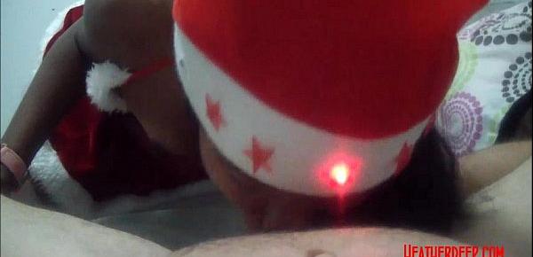  Christmas xmas porno deepthroat throatpie video from Thai teen Heather Deep